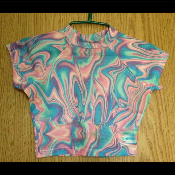 Rare UNIF Trippy Sheer Melt Plex Crop Top M/L - Picture 2 of 8